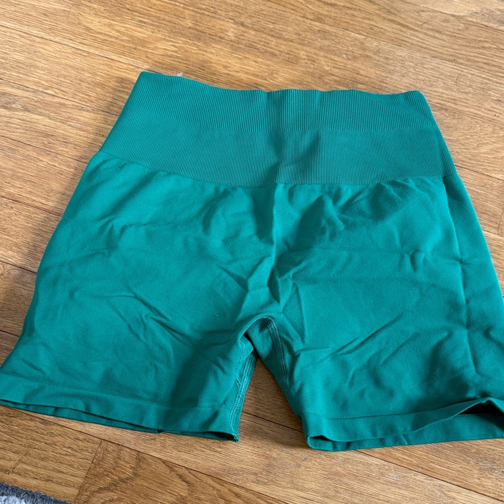High-Rise Teal Women’s Stretch Bike Shorts